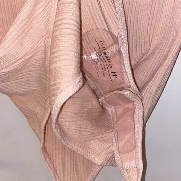 FREE People Move On Bodysuit tied cuff in Blush baby pink Size S - Picture 8 of 14